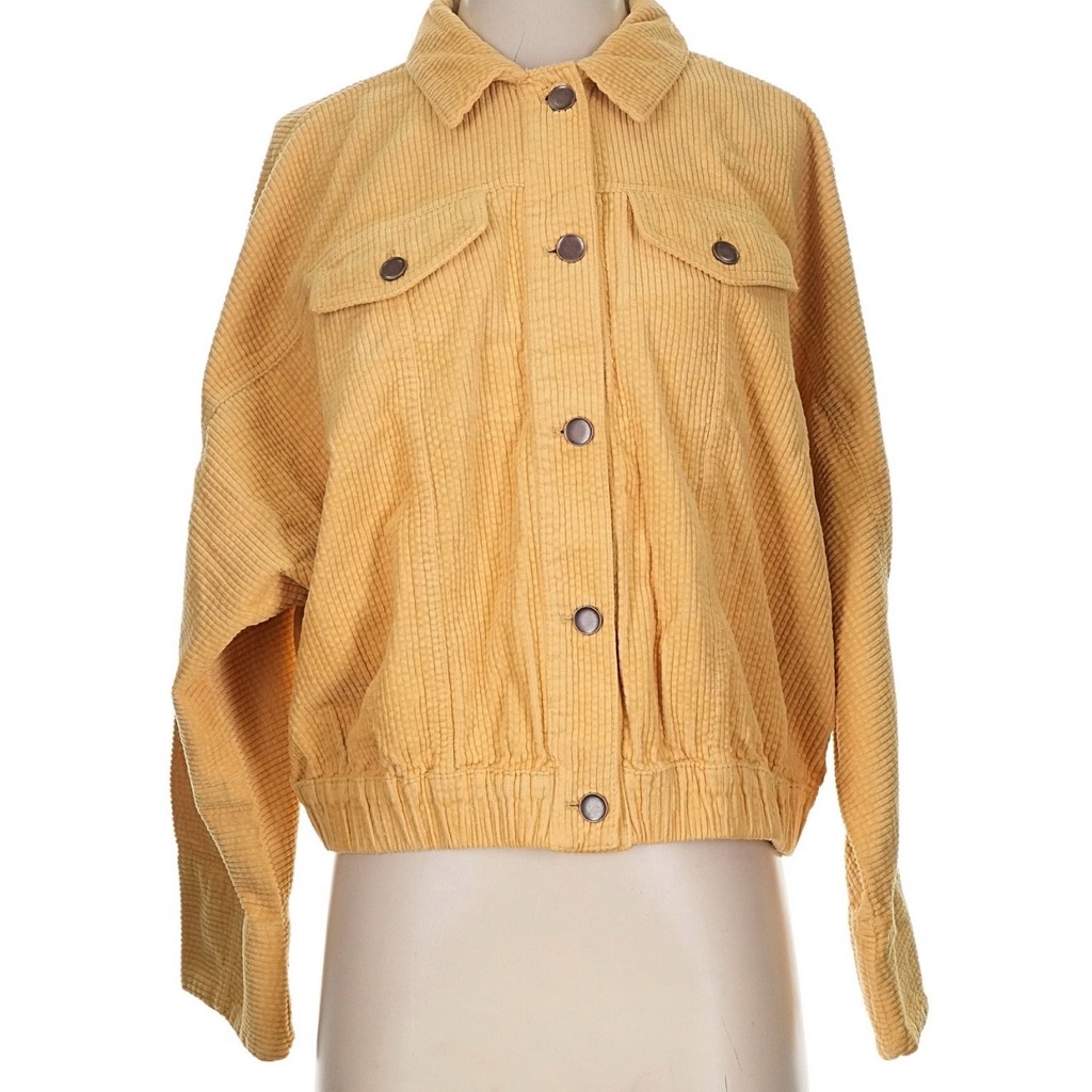 Nwt Women's Mustard Corduroy Utility Jacket